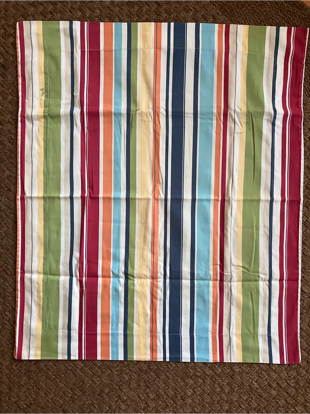 Pottery Barn Bright Multi-Stripe Throw in Red, Blue, Green, Yellow, Cream, Tan